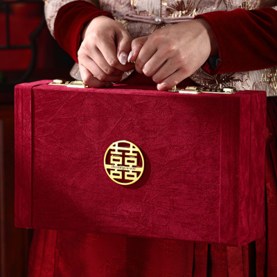 定亲12万8礼金箱子订婚装钱30万彩礼盒8万8嫁妆盒子6万现金18万8