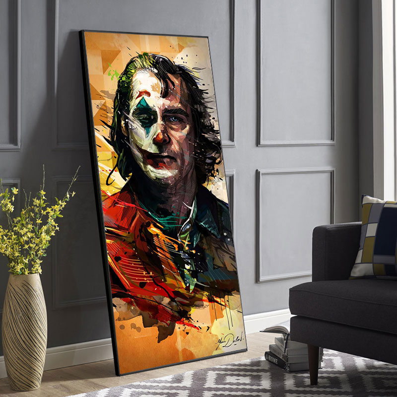 Joker希斯莱杰壁画咖啡厅私人影院DC墙面挂画客厅玄关小丑装饰画