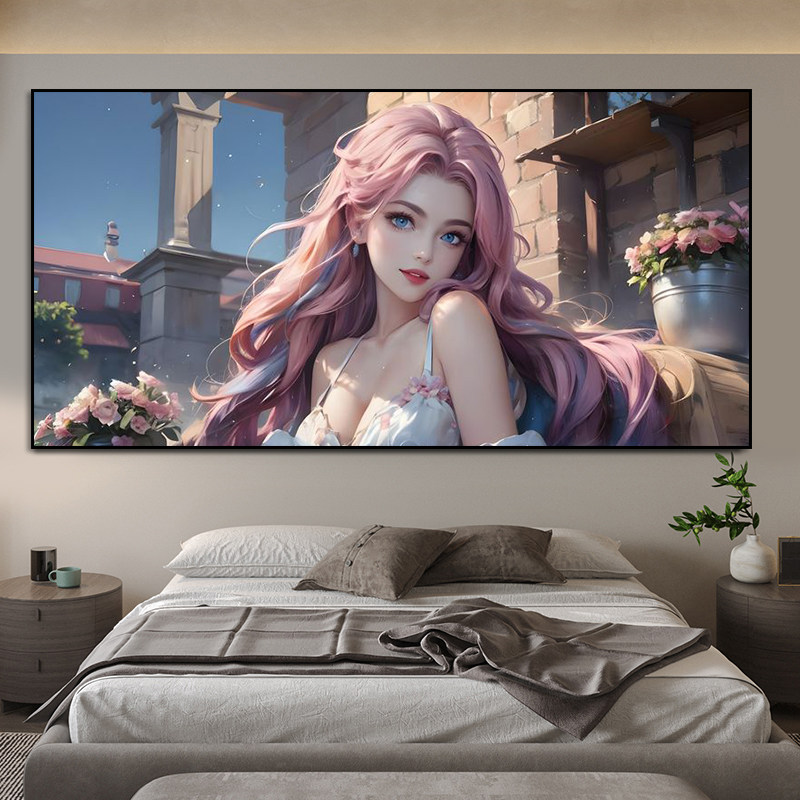 萨勒芬妮装饰画卧室床头动漫少女挂画网吧电竞房英雄联盟人物壁画