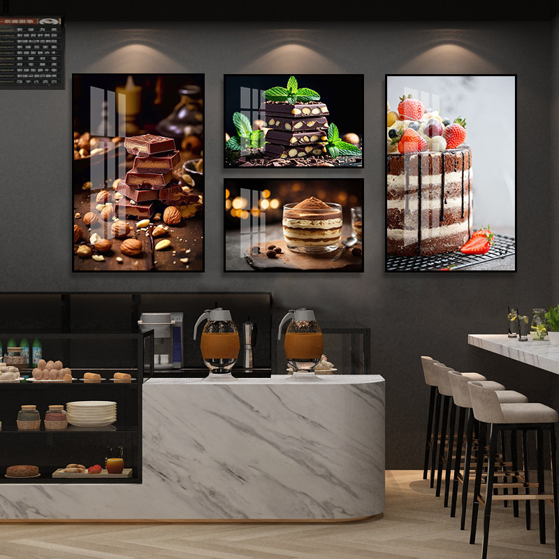 巧克力装饰画蛋糕甜品店面包店挂画DIY烘焙房可可直播间布置壁画