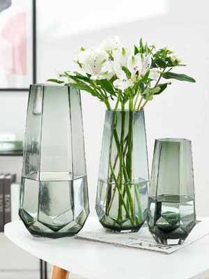 百合花专用小花瓶高级感大口径宽口高端干花玫瑰花养花玻璃瓶水培