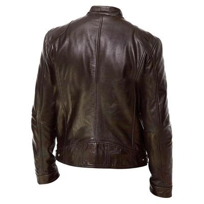 Outerwear Mens Clothes Motorcycle Leather Decoration Pocket