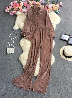 weight suit trousers elastic shirt pleated loose color