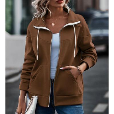 Long sleeve fleece sweatshirt jacket top