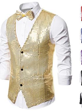 vest studio emcee host clothing mens nightclub jacket dress