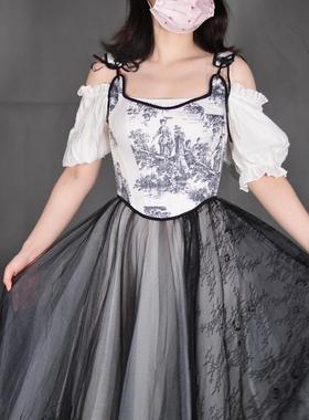 fashion floral print corset women underbust corsets