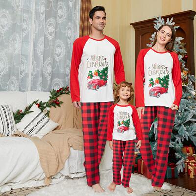 Parent-child pajamas outfit set Christmas whole and of