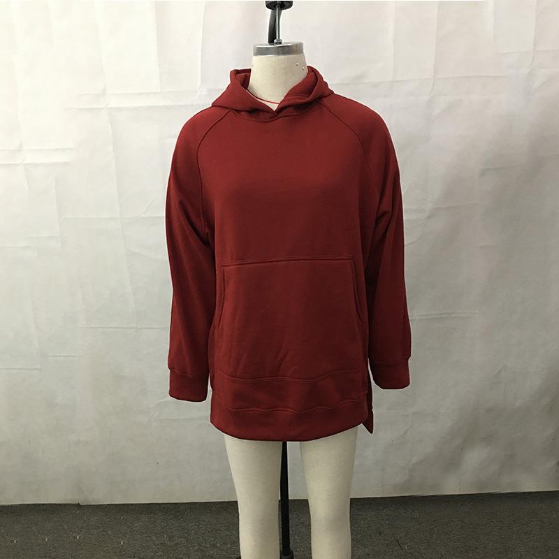 Long-sleeved round-neck plus velvet sweatshirt solid color