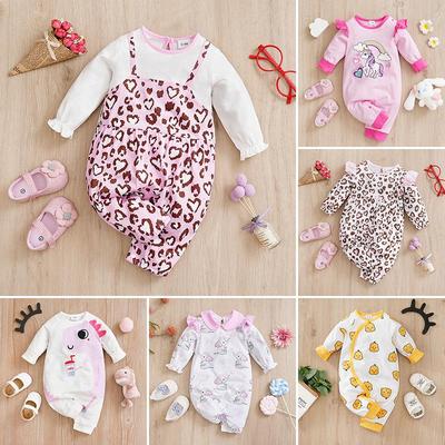 Baby girl pink romper baby one-piece clothes