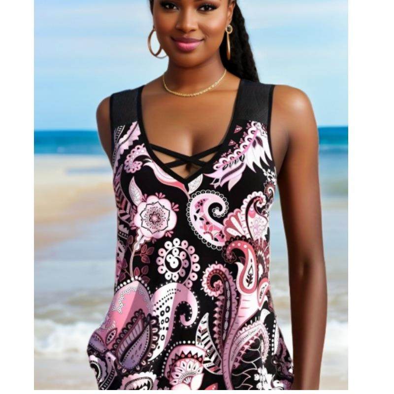 women swimsuit shorts boxer swimsuit belly-covering size