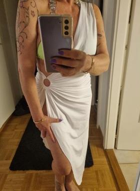 girl irregular long neck white and female skirt hot halter