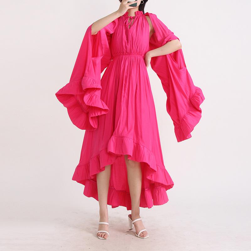 Palace style edge long sleeve V-neck clothing ruffled super