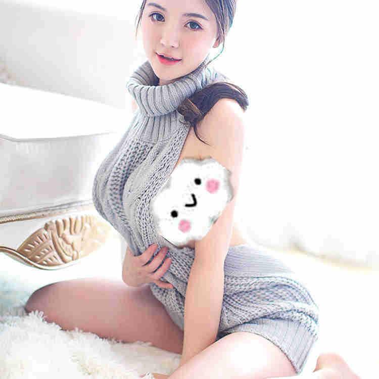 sleeveless backless kids sweater collar pullover for high