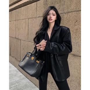 women for jacket leather sleeve long jacket motorcycle