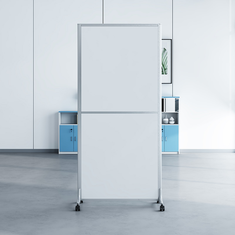 办公室移a工屏风隔断墙动厂车间滑带轮可折叠推拉简易活动挡板u.