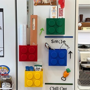 磁吸口罩收纳盒多功能桌面笔筒可爱摆件防盗门玄关冰箱磁性贴装饰