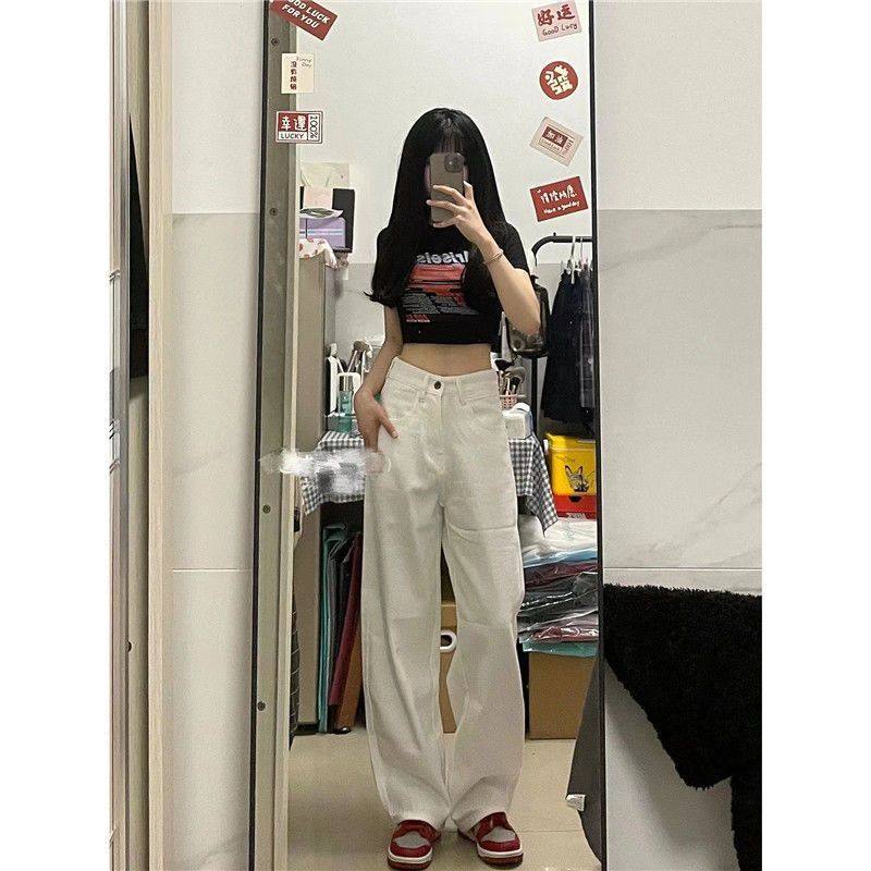 阔腿牛仔裤女白色春秋夏季2026年新款直筒高腰宽松显瘦拖地裤子女,女装/女士精品,牛仔裤,淘宝优惠券,粉丝福利购,淘宝优惠卷