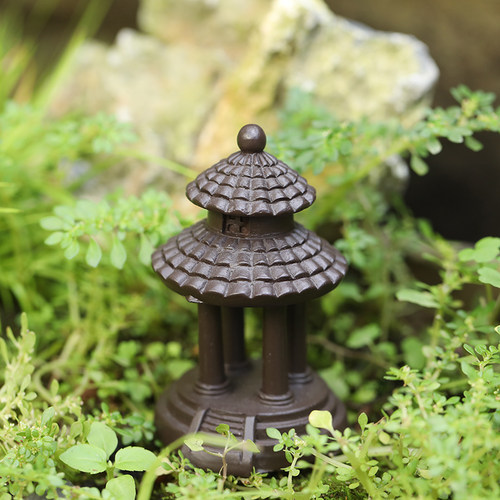 中式古建筑摆件凉亭小桥国风微景观水陆鱼缸假山盆景小摆件装饰品