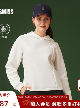 KSWISS盖世威卫衣女抑菌春季运动时尚经典休闲连帽套头衫1910054