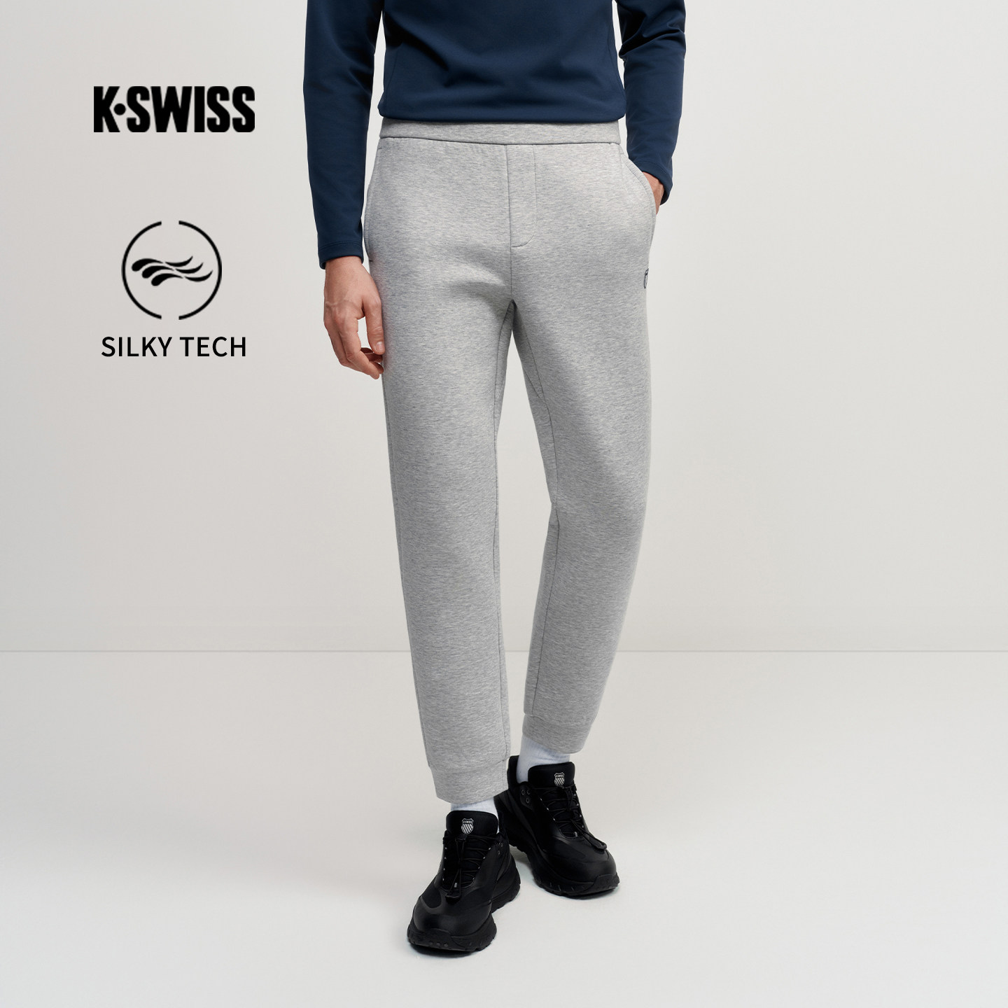 KSWISS盖世威长裤男 26春新款时尚百搭休闲针织简约运动裤1013268