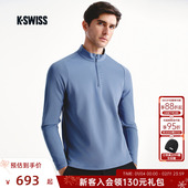 KSWISS盖世威T恤男 运动上衣1011472 简约百搭针织长袖 新款 时尚