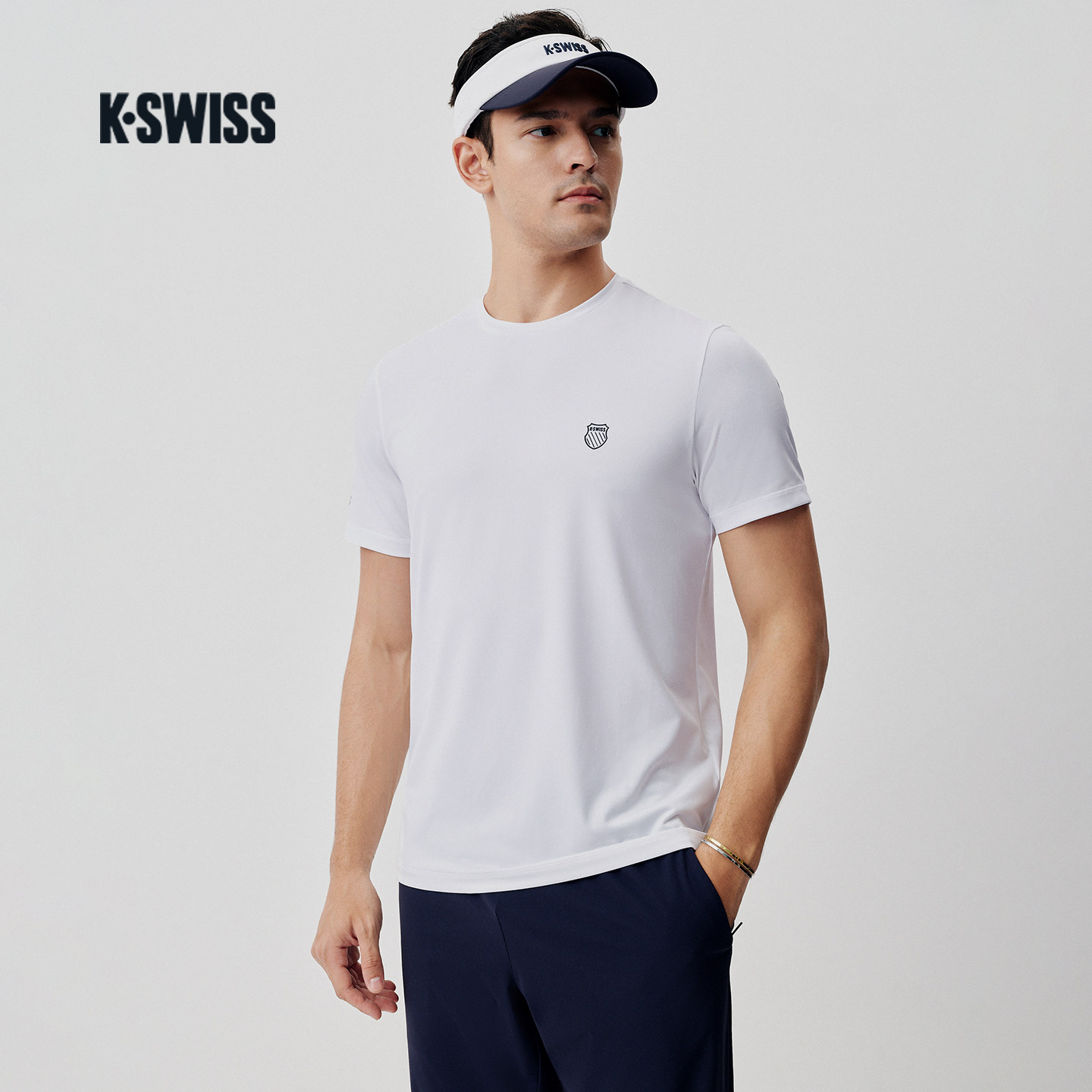 【埃切维里同款】KSWISS盖世威T恤男时尚百搭微弹短袖上衣1012065