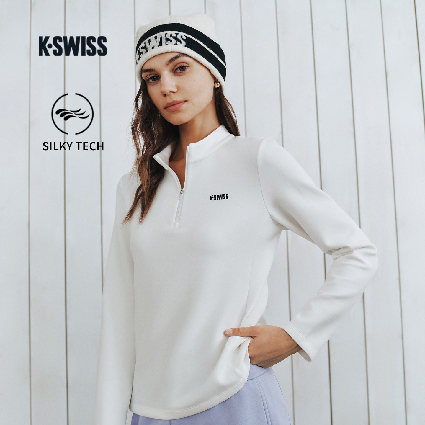 KSWISS盖世威T恤女 冬季新款舒适百搭时尚运动休闲长袖1912148