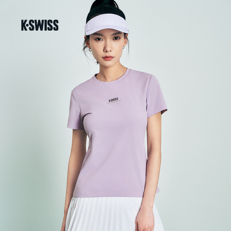 KSWISS盖世威T恤女新款轻薄简约运动休闲短袖透气网球服 1911574