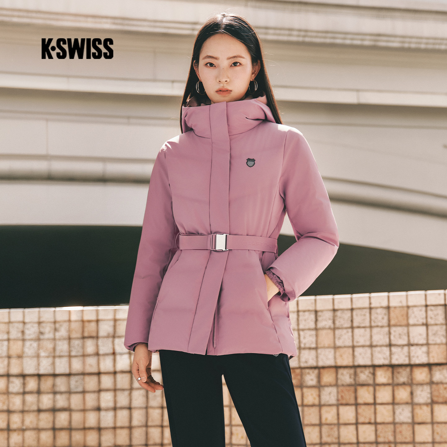 KSWISS盖世威羽绒服女 26冬季新款 保暖防风舒适收腰外套1914388