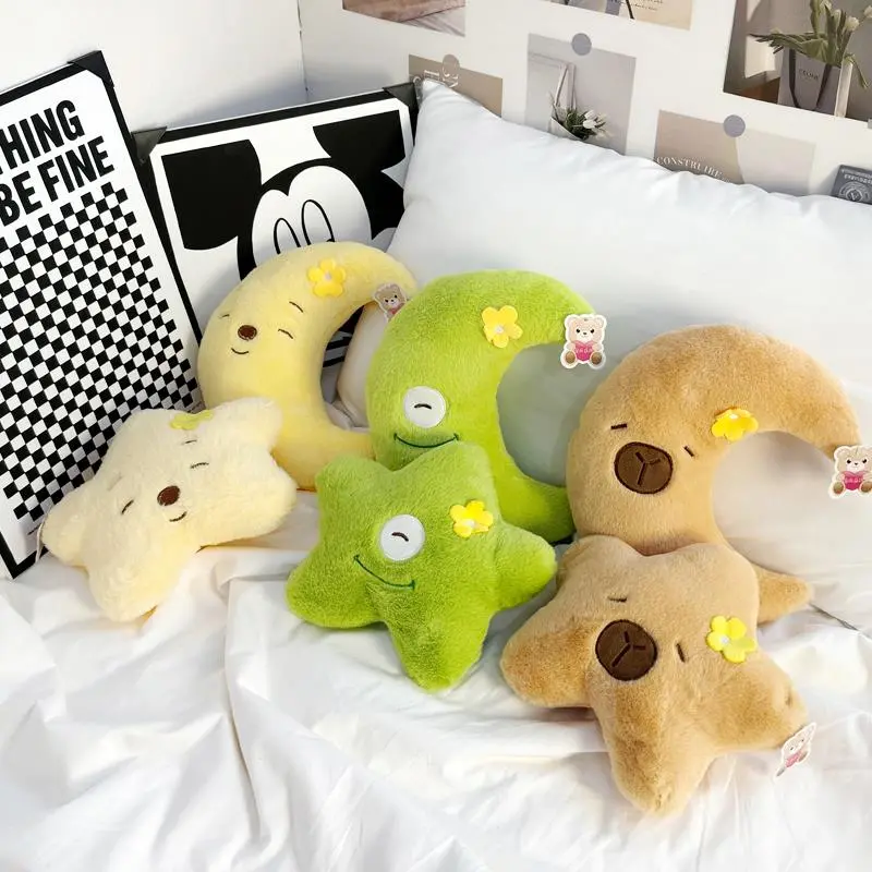 可爱月亮星星毛绒公仔抱枕