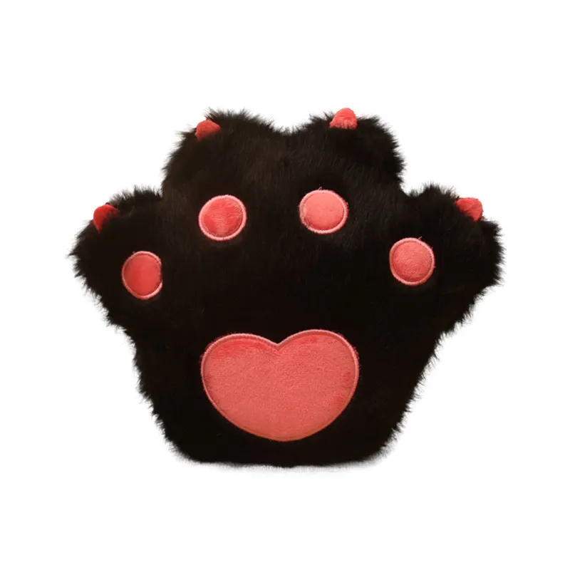 爱心猫爪毛绒玩具玩偶儿童可爱心形毛绒玩具猫爪抱枕兽爪