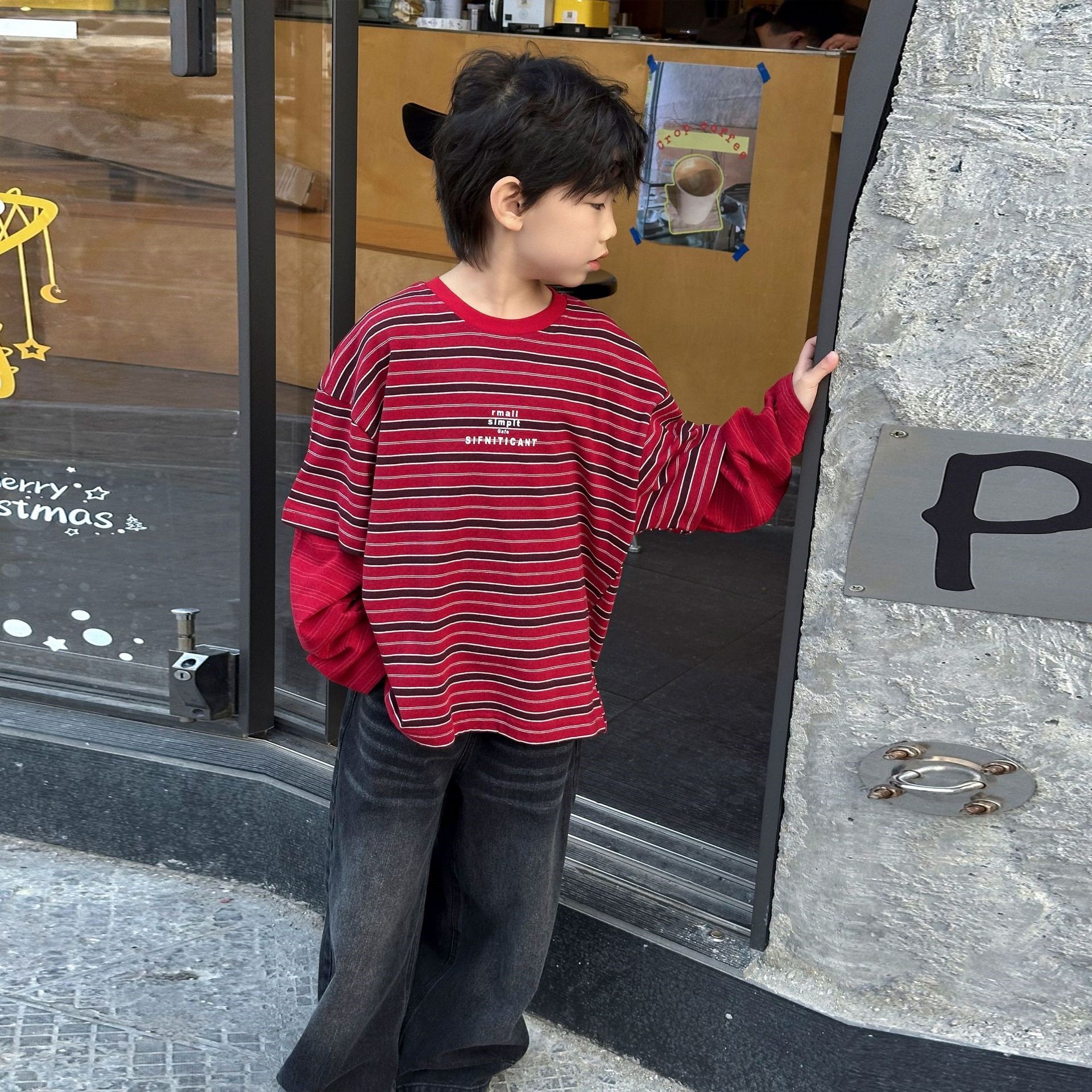 男童春款假两件条纹卫衣宽松休闲套头衫2026春秋新款长袖t恤童装3,童装/婴儿装/亲子装,T恤,淘宝优惠券,粉丝福利购,淘宝优惠卷