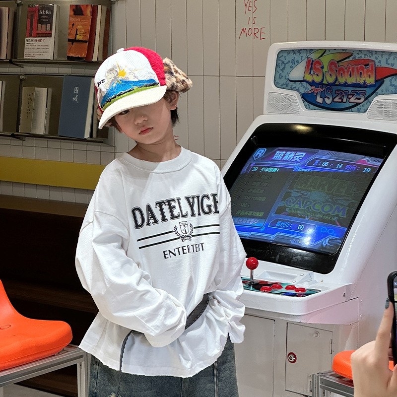 男童长袖T恤春秋款2026新款韩版中大童打底衫痞帅儿童百搭上衣潮,童装/婴儿装/亲子装,T恤,淘宝优惠券,粉丝福利购,淘宝优惠卷