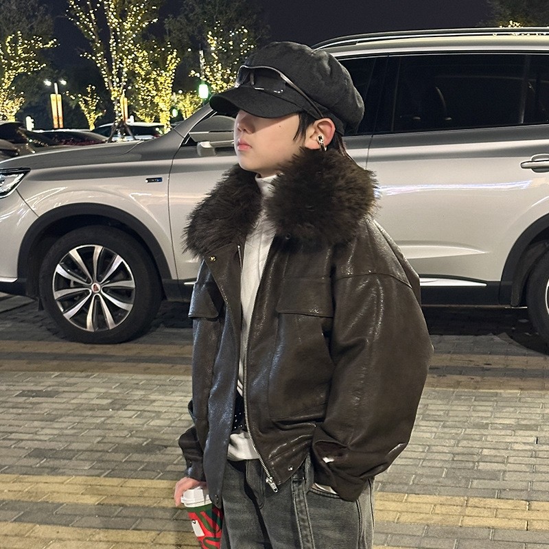 男童加厚皮衣外套冬装2025新款男孩帅气时髦冬季保暖上衣儿童棉服,童装/婴儿装/亲子装,夹克/皮衣,淘宝优惠券,粉丝福利购,淘宝优惠卷