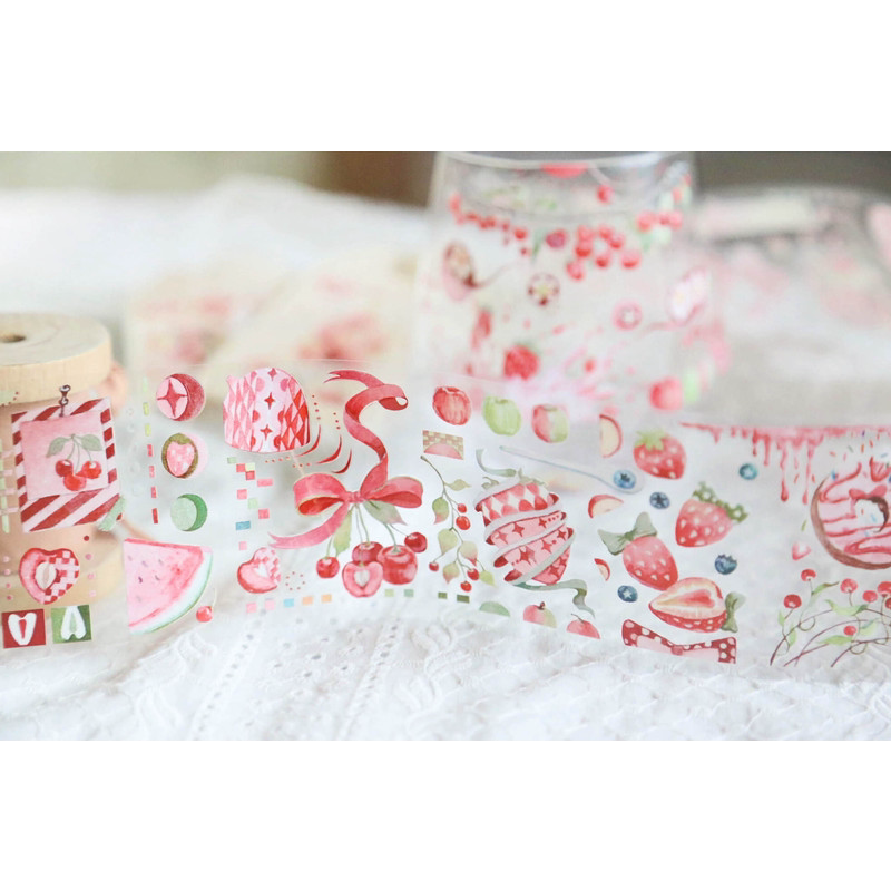 和纸胶带循环分装 花柒所 黄桃面包樱枝可可桃桃软莓 DIY手帐 