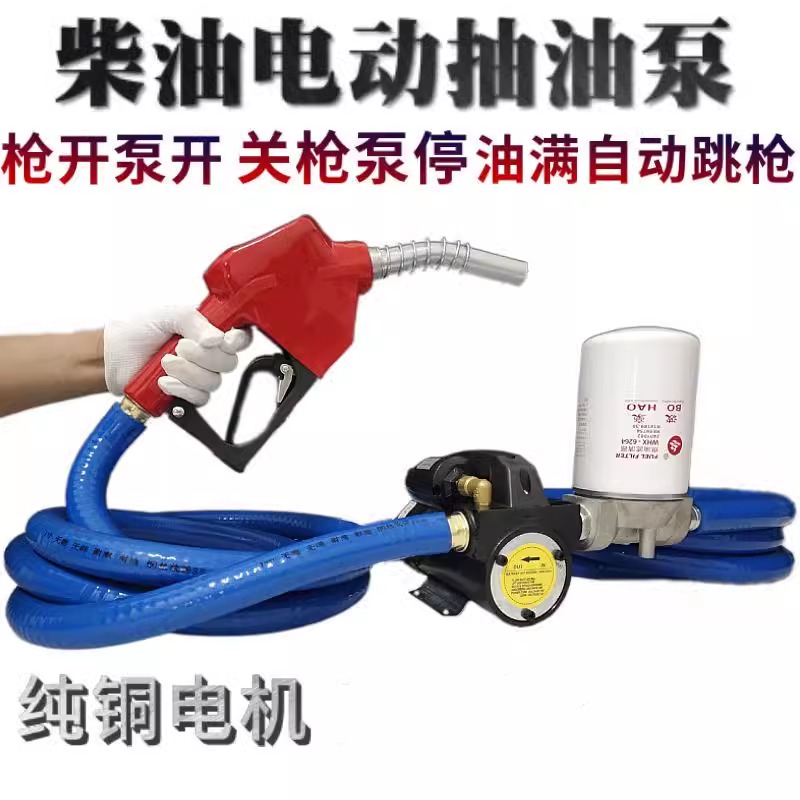 抽油泵柴油正反转12V24V220V自吸泵枪停泵停计量自封枪加油机油泵