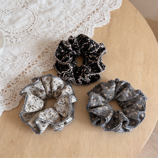 韩系超好看气质碎花高级感大肠发圈扎头发丸子头发饰百搭头绳发饰