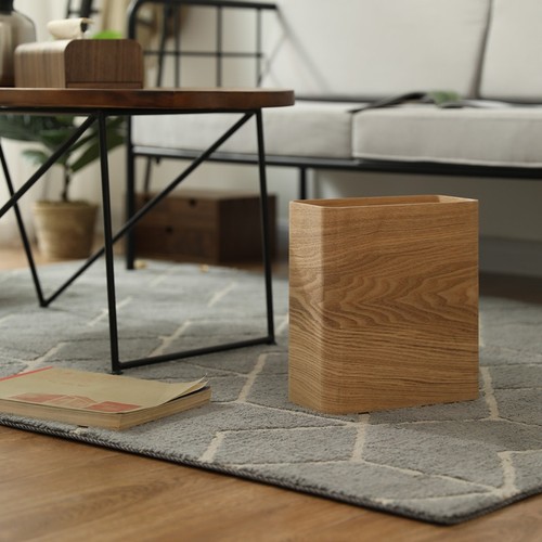 日式木质垃圾桶长方形无盖家用