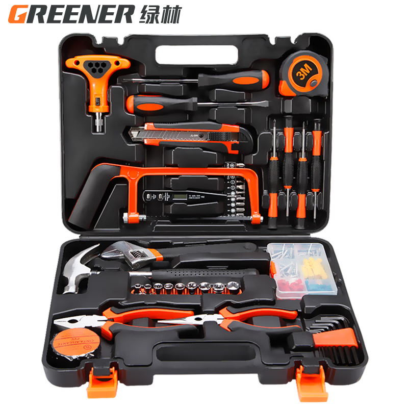 绿林（GREENER）绿林家用工具箱套装五金工具套装多功能家庭电工