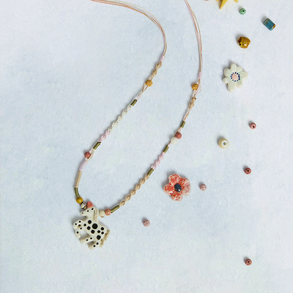 【明星同款】Cello Sonata艺术家联名系列 手工陶瓷小马串珠项链