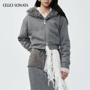 Cello 保暖日常通勤毛绒双面穿卫衣外套 Sonata秋冬新款