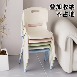 加厚塑料儿童靠背椅卡通吃饭塑料凳子宝宝防滑餐椅幼儿园学习板凳