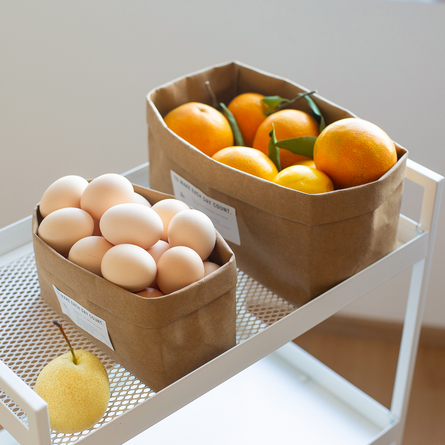 环保ins牛皮纸袋可水洗纸法棍牛皮纸盒厨房冰箱果蔬鸡蛋收纳袋子