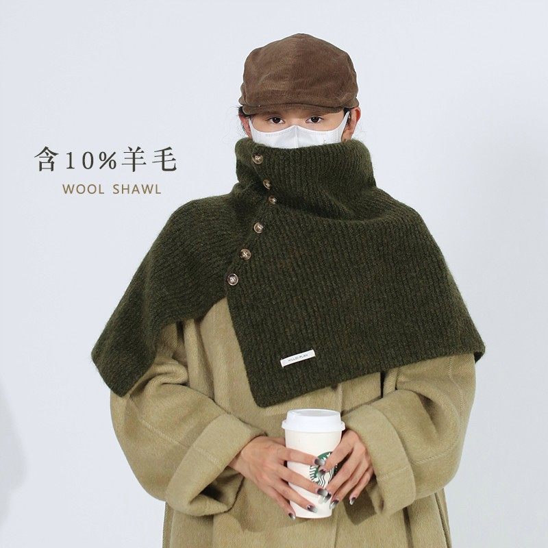 含10%羊毛扣子高领披肩多种穿法围脖一体配大衣百搭神器护颈护肩,服饰配件/皮带/帽子/围巾,围巾/丝巾/披肩,淘宝优惠券,粉丝福利购,淘宝优惠卷