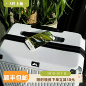外贸白色PC拉杆箱男女通用大容量万向轮静音旅行箱超轻款 便携青年