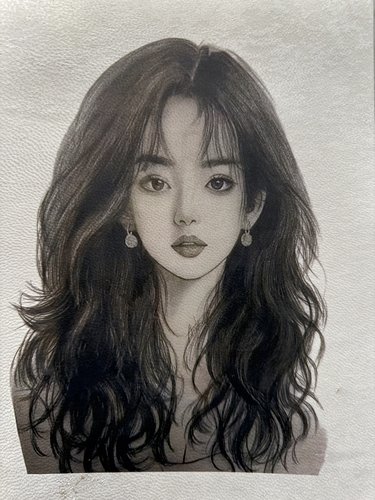 真皮羊皮纸打印人像图像定制手绘彩铅画代画人物画肖像画真人照片