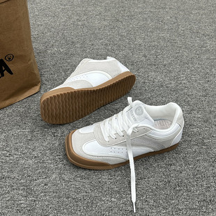 子 学生校园风休闲鞋 日系小众原创丑萌白灰德训板鞋 ins潮2026新款