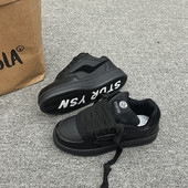 爆款 情侣男女德训板鞋 百搭黑武士厚底字母面包鞋 男ins潮2025新款