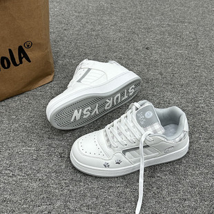 厚底德训休闲小白鞋 韩版 男ins潮2025新款 小众板鞋 百搭多巴胺爆款