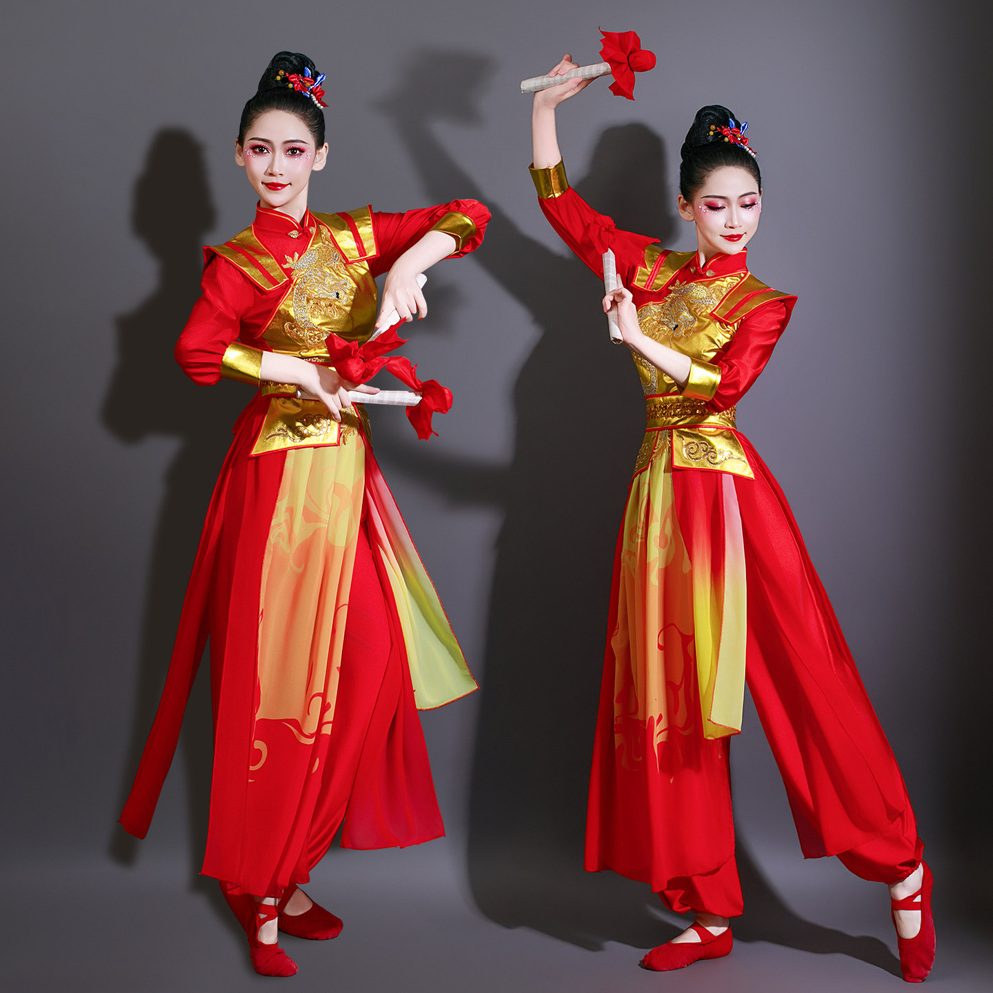 打鼓演出服装女新款鼓舞腰鼓威风锣鼓表演服中国鼓开业喜庆开场舞